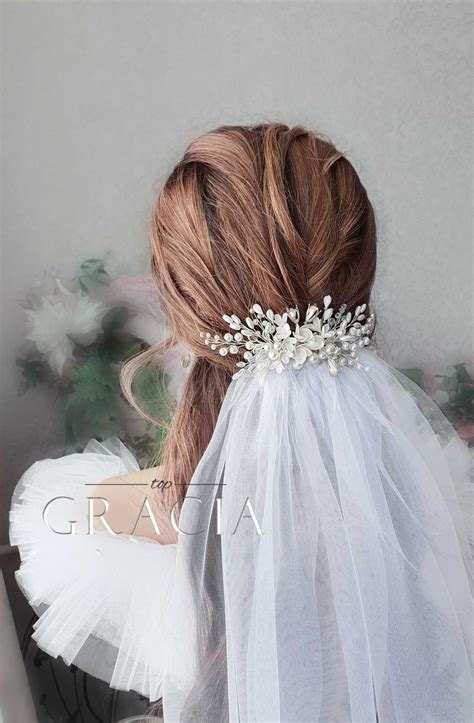 Bridal Veil Comb Wedding Veil Comb Wedding Veil and Headpiece Soft ...