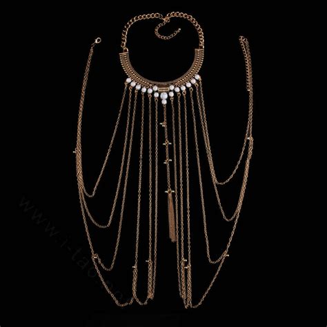 Buy Wholesale Luxury Bra Body Chain Beach Bikini Decro Pearl Pendant