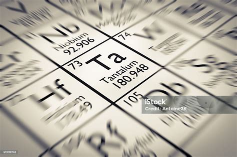 Fokus Auf Tantal Chemische Element Vom Mendelejew Periodensystem Der