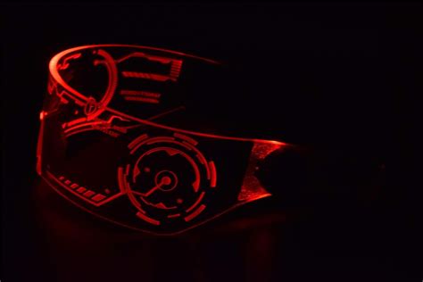 Red Cyberpunk Led Visor Glasses Perfect For Cosplay And Etsy