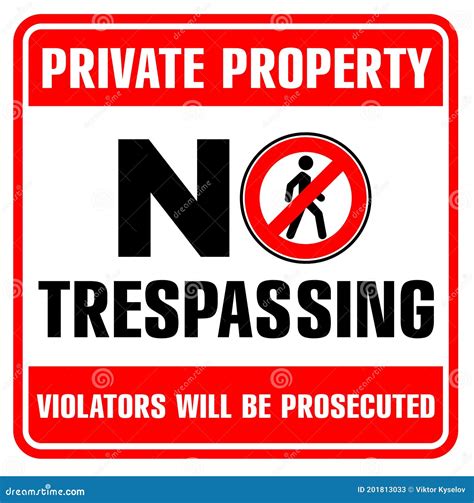 Private Property Prohibition Sign Stock Vector Illustration Of Limits