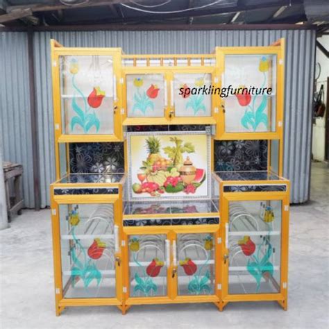 Jual Lemari Rak Piring Kaca Aluminium Vanessa Shopee Indonesia