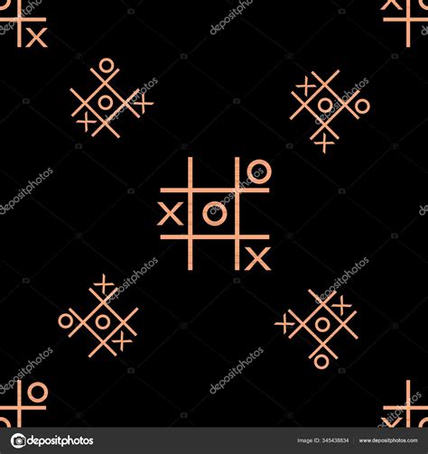 Tic Tac Toe Game Vector Icon Sign Seamless Pattern Geometric Stock