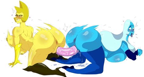 Rule 34 2girls All Fours Anus Bent Over Big Ass Blue Diamond Steven Universe Blue Skin