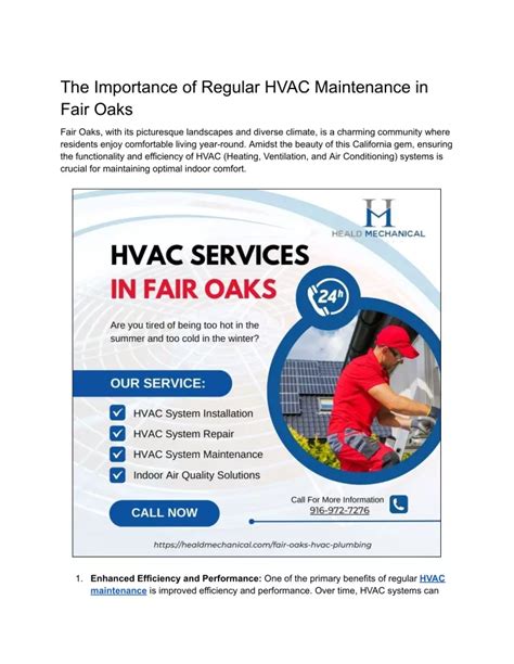 Ppt Importance Of Regular Hvac Maintenance In Fair Oaks Powerpoint