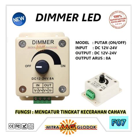 Jual DIMMER LED DC 12V 24V 8A LED STRIP LED BAR PENGATUR TINGKAT