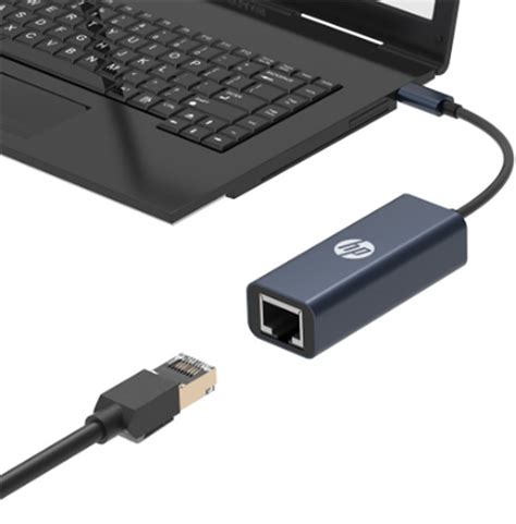 Переходник HP USB3.1 Type-C - Ethernet RJ45 1000 Mb 0.15 м Синий (DHC ...