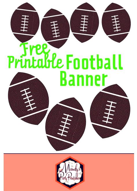 Free Printable Football Banner - Mandy's Party Printables