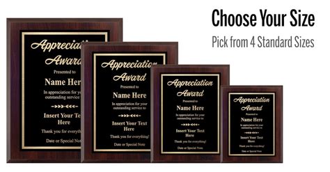 Custom Plaque For Appreciation Personalized Award Choose Etsy