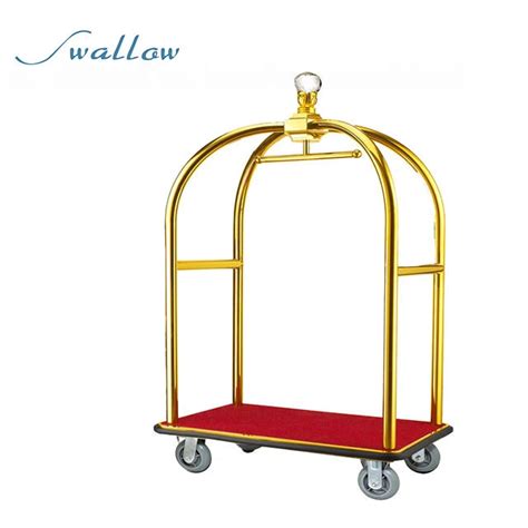 Metal Bell Boy Luggage Trolley for Hotel, Metal Bellhop Cart - Bell Boy Luggage Trolley and ...