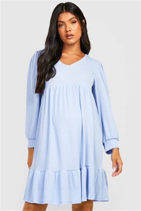 Womens Maternity Tiered Smock Dress Boohoo Uk