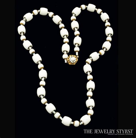 Vintage Miriam Haskell White Beaded Necklace - The Jewelry Stylist