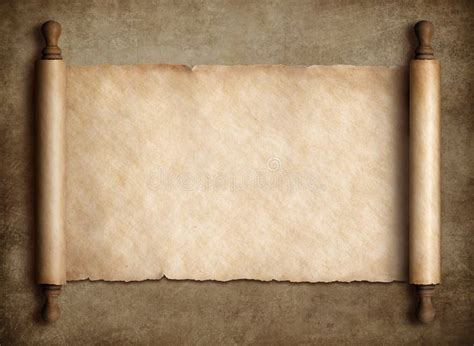 Ancient Scroll Parchment Over Old Paper Background Stock Image Image