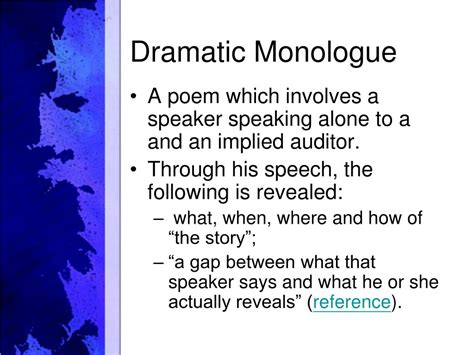 PPT - Dramatic Monologue: Love and Death PowerPoint Presentation - ID:182118