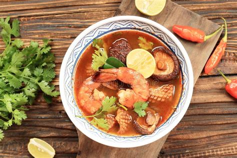 Tom Yum Goong Spicy Soup Traditional Food Cuisine Stock Image Image