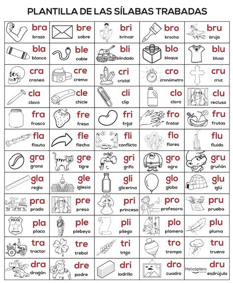 Plantilla De Las S Labas Trabadas Para Imprimir Silabas Trabadas Porn