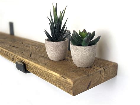 Long Narrow Recycled Scaffold Board Rustic Wooden Shelves Etsy