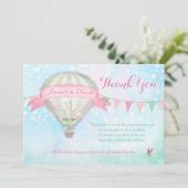 Gc Hot Air Balloon First Birthday Thank You Card Zazzle