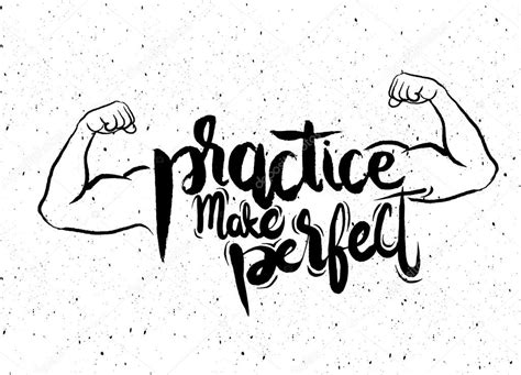 Practice makes perfect print. Modern brush lettering style Stock Vector ...