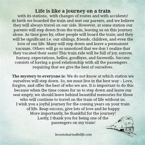 Journey Printable Train Of Life Poem - Printable Word Searches