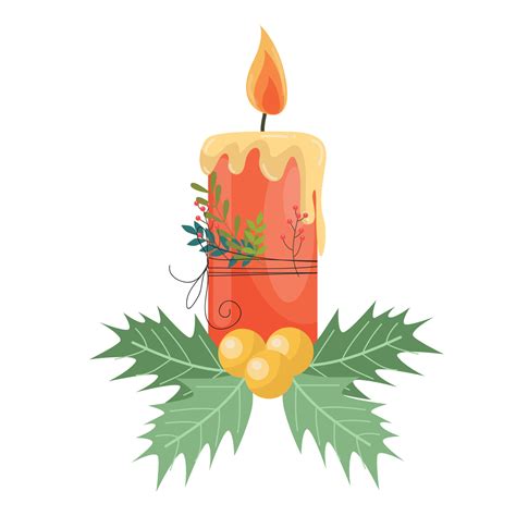 Christmas candle light and new year leaves 15776901 Vector Art at Vecteezy