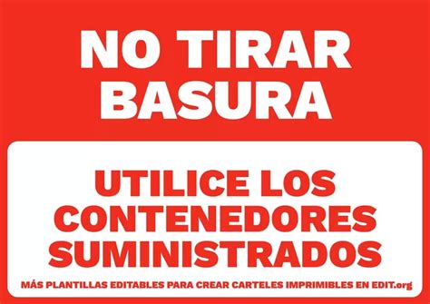 Carteles De Prohibido Tirar Basura Para Imprimir