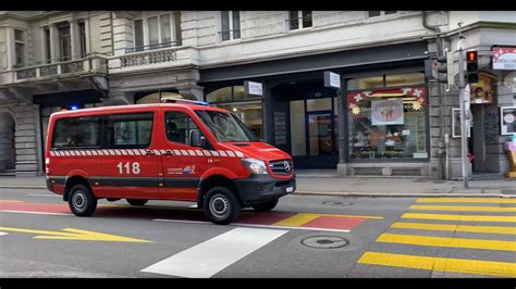 Einsatzfahrt Berufsfeuerwehr Luzern Florian 19 Mannschaftstransporter