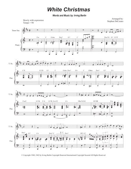 White Christmas Arr Stephen Decesare Sheet Music Dave Koz And Kelly