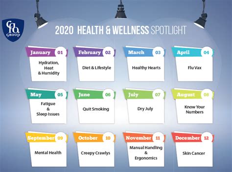 2020 Health And Wellness Calendar Corporate Protection