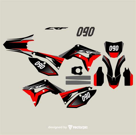 Honda Crf 250 2019 Decal Sticker Design Free Vector Vectorpic