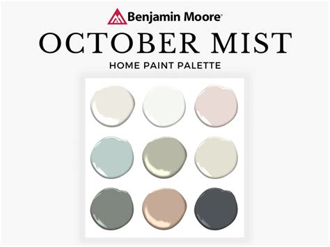 October Mist Benjamin Moore Color Palette Benjamin Moore Etsy Singapore