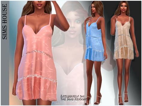 The Sims Resource Women S Silk Sundress In 2024 Women Silk Dress