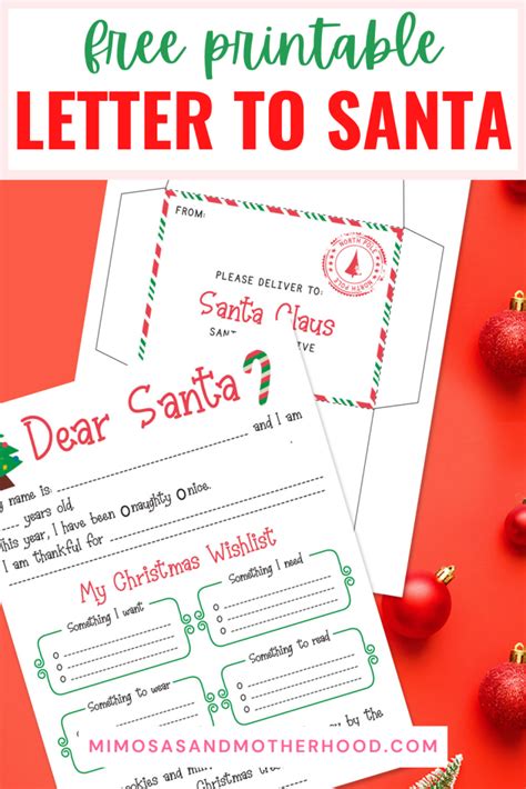 Free Santa Letter Printable Template - Mimosas & Motherhood