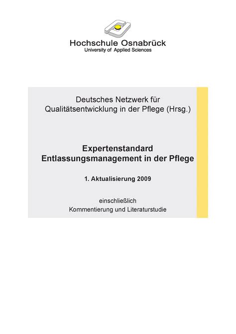 Expertenstandard Entlassungsmanagement In Der Pflege