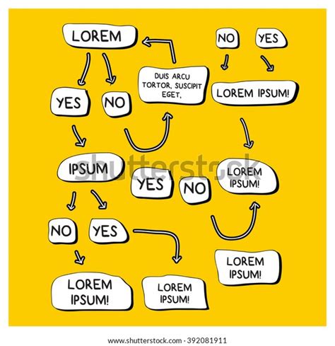 Hand Drawn Flow Chart Elements Set Stock Vector Royalty Free