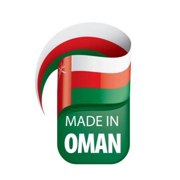 White Background Vector Illustration Of Oman Flag Emblem Nation