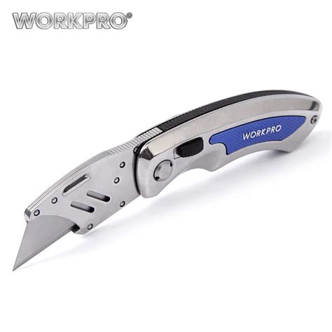 Workpro Folding Knife Aluminum Handle Heavy Duty Knives Electrician