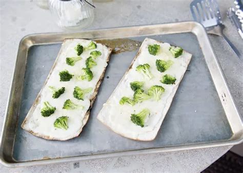 Flatbread White Broccoli Pizza Baked Bree