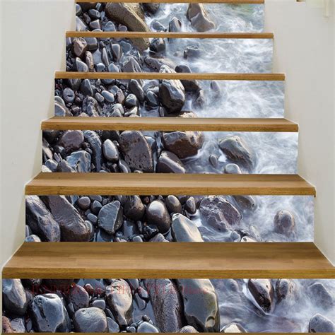 Waterfalls Scenery D Wall Sticker Stair Decal Stairs Renovation