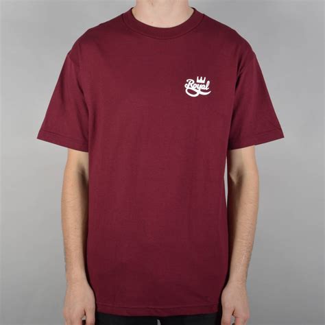 Royal Trucks Mini Script Skate T Shirt Burgundy Skate Clothing From Native Skate Store Uk