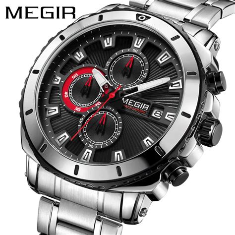 Megir Mens Watches Top Luxury Brand Chronograph Military Army Sport