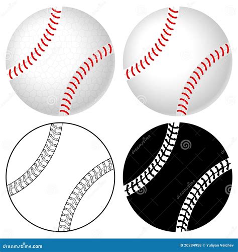 Baseball Ball Set Stock Vector Illustration Of Recreation 20284958