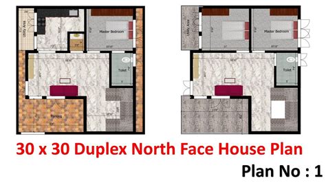 30 X 30 North Face Vastu Duplex House Plan In Kannada 30 30 Ft Vastu