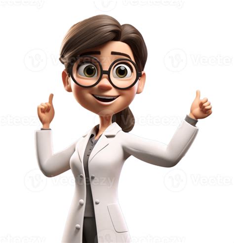 Cartoon Character Caucasian Woman Doctor Ai Generated Png