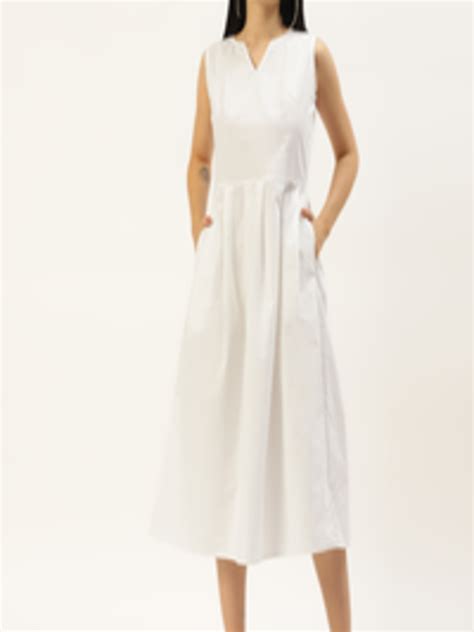 Buy Brinns Off White A Line Midi Dress Dresses For Women 19711352