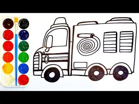 We Draw Coloring Book How To Draw A Fire Engine Easy Drawing For