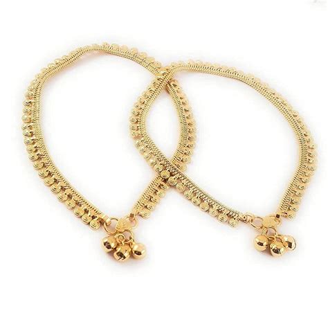 Afj Gold One Gram Micro Gold Plated Stylish Anklets Kolusu Payal