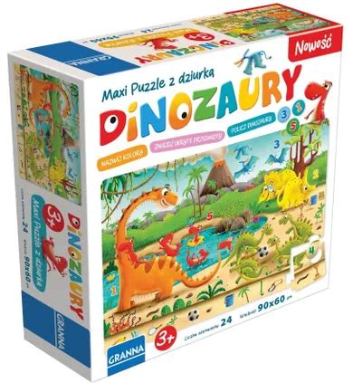 Granna Dinozaury maxi puzzle z dziurką 24 elementy smyk