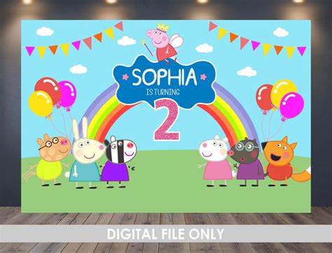 Peppa Pig Backdrop Peppa Pig Birthday Banner Peppa Pig | Etsy in 2022 ...