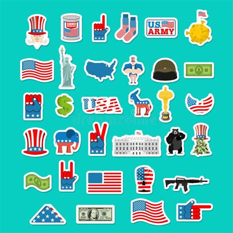 Значок США Национальный знак Америки Американский флаг и статуя ...